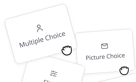 Collage of quiz question type cards