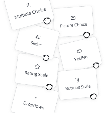 Collage of quiz question type cards