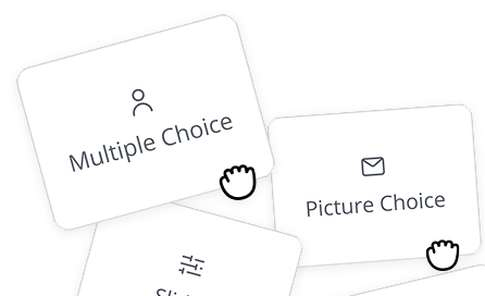Collage of quiz question type cards