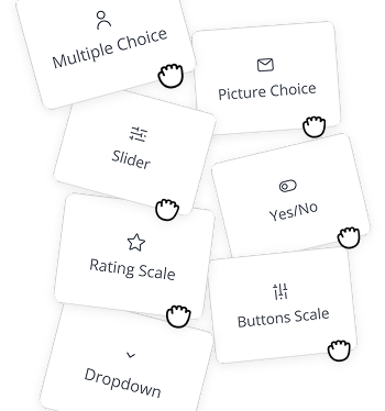 Collage of quiz question type cards